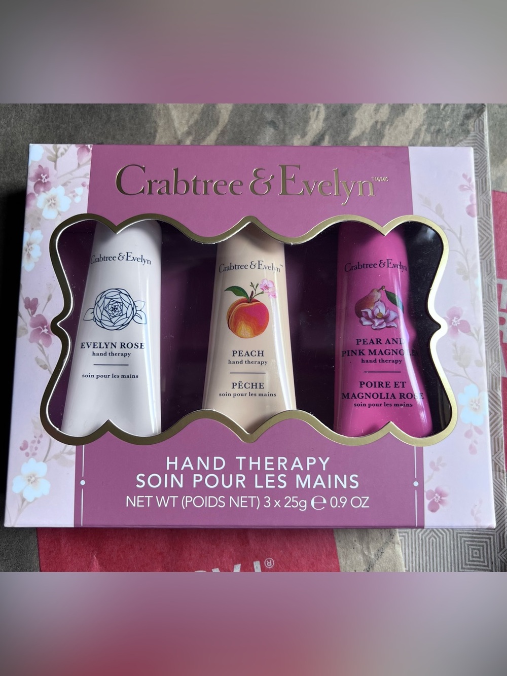 Crabtree & Evelyn Hand Therapy Trio - White, Cream & Pink Tubes